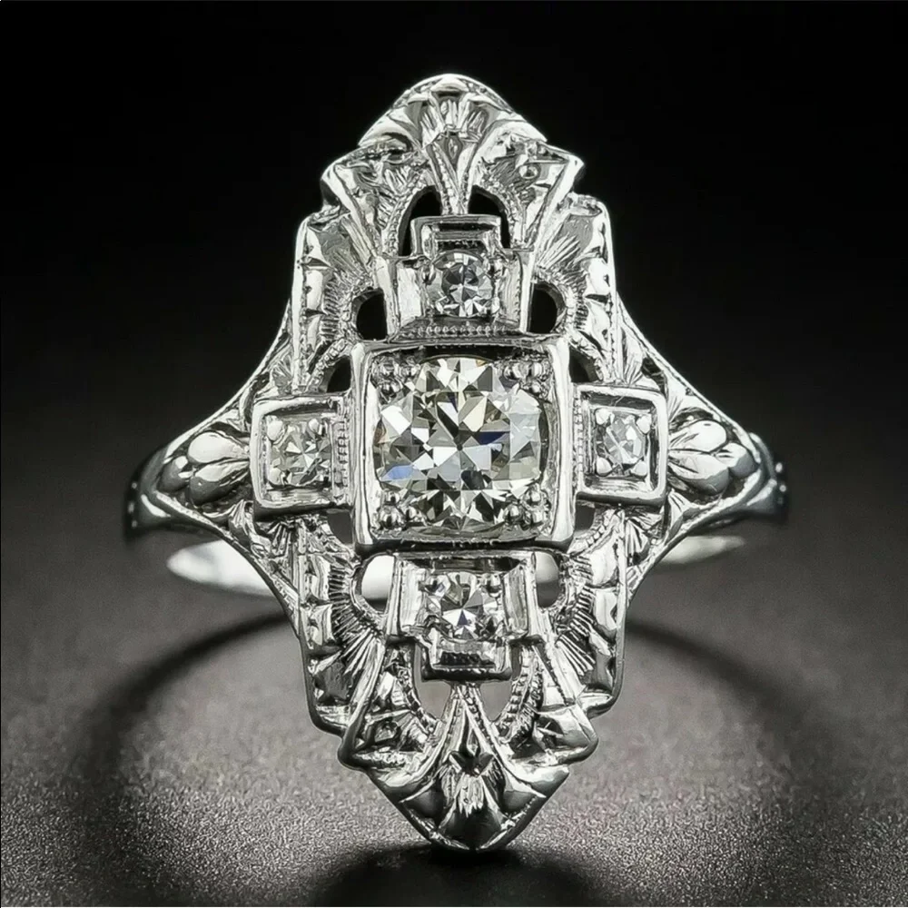 New 925 Silver Vintage Women’s Party sapphire Ring